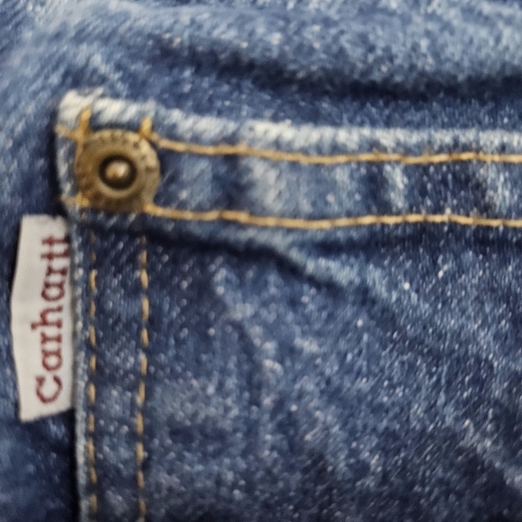 Carhartt Straight Traditional Fit Denim Blue Jeans men's size 46X32 B18 DST - Picture 11 of 12